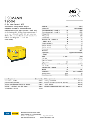 Generatori a benzina Eisemann T 9000 E