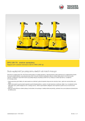 Piastre vibranti monodirezionali Wacker Neuson Koppelsatz für 2 x DPU 100-70