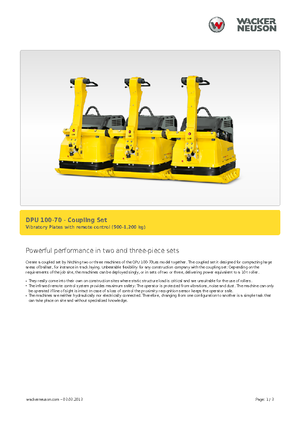 Piastre vibranti monodirezionali Wacker Neuson Koppelsatz für 2 x DPU 100-70