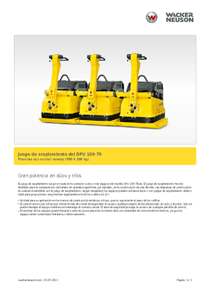 Piastre vibranti monodirezionali Wacker Neuson Koppelsatz für 2 x DPU 100-70