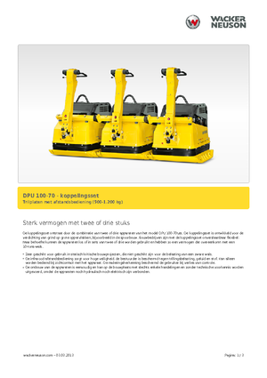 Piastre vibranti monodirezionali Wacker Neuson Koppelsatz für 3 x DPU 100-70