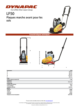 Piastre vibranti monodirezionali Dynapac LF 50 (GX100)