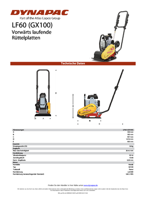 Piastre vibranti monodirezionali Dynapac LF 60