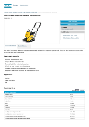 Piastre vibranti monodirezionali Atlas Copco LF 80