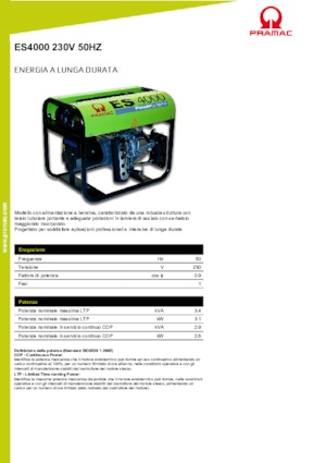 Generatori a benzina PRAMAC Lifter ES 4000