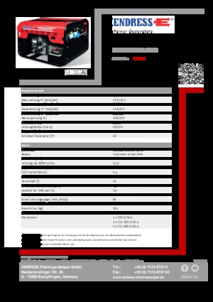 Generatori a benzina Endress ESE 1206 DHS-GT ES
