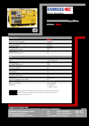 Generatori a benzina Endress ESE 1307 DBG ES DIN Super Silent