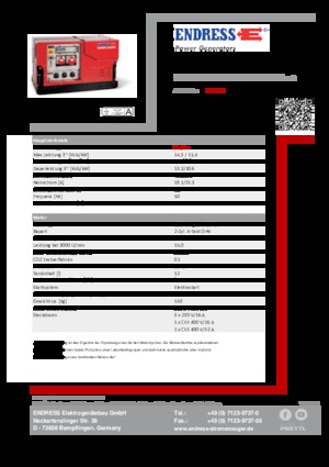 Generatori a benzina Endress ESE 1308 DBG ES ISO Duplex Silent