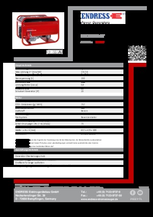 Generatori a benzina Endress ESE 206 HS-GT