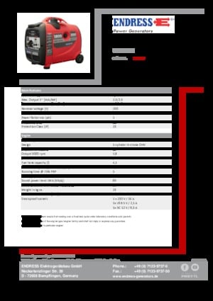 Generatori a benzina Endress ESE 2300i 