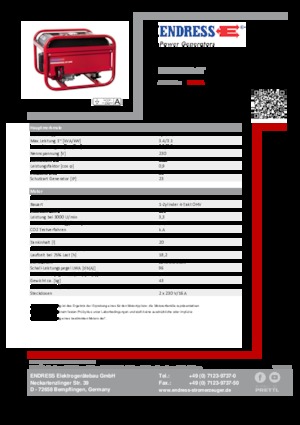 Generatori a benzina Endress ESE 306 HS GT
