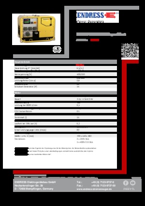 Generatori a benzina Endress ESE 907 DBG ES DIN Super Silent