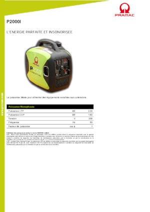 Generatori a benzina PRAMAC Lifter P 2000 i