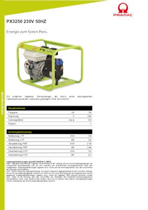 Generatori a benzina PRAMAC Lifter PX 3250