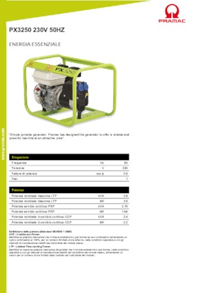 Generatori a benzina PRAMAC Lifter PX 3250