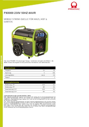 Generatori a benzina PRAMAC Lifter PX 8000