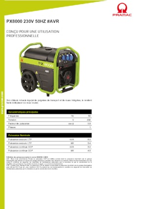 Generatori a benzina PRAMAC Lifter PX 8000