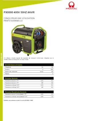 Generatori a benzina PRAMAC Lifter PX 8000 T