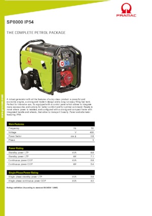 Generatori a benzina PRAMAC Lifter SP 8000