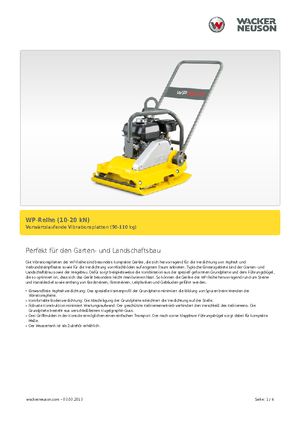 Piastre vibranti monodirezionali Wacker Neuson WP 1030 A