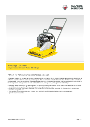Piastre vibranti monodirezionali Wacker Neuson WP 1030 A