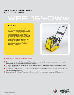 Piastre vibranti monodirezionali Wacker Neuson WPP 1540 Ww