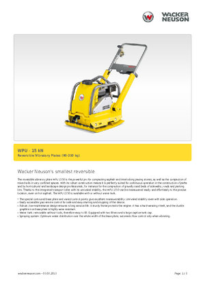 Piastre vibranti monodirezionali Wacker Neuson WPU 1550 A