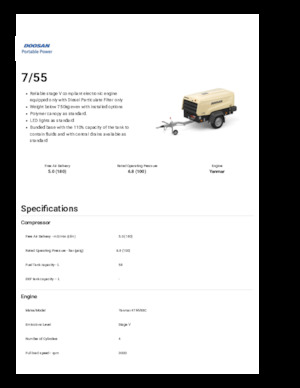 Compressori Protatili - Diesel, Elettrici, Benzina Doosan 7/55 