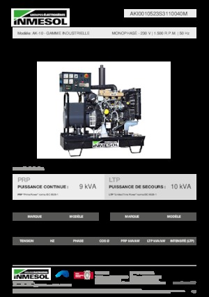 Generatori diesel INMESOL AK-10