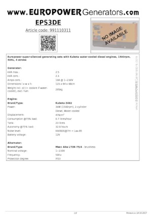 Generatori diesel Europower EPS3DE (MA)