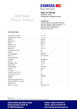 Generatori diesel Endress ESE 15 YW/AS