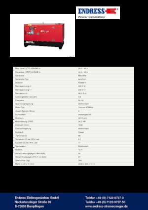 Generatori diesel Endress ESE 35 YW-B