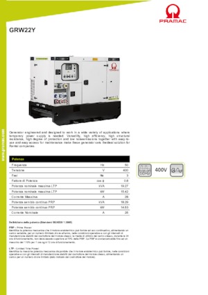 Generatori diesel PRAMAC Lifter GRW 22 Y