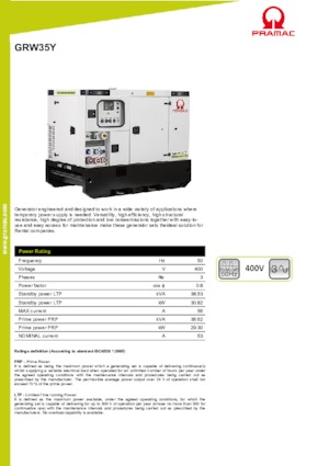 Generatori diesel PRAMAC Lifter GRW 35 Y
