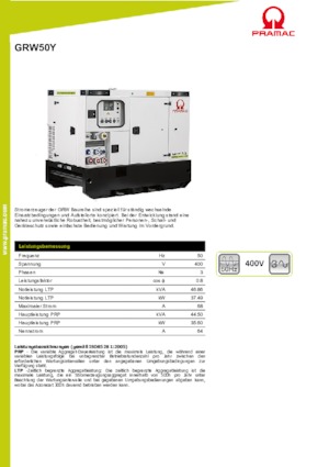 Generatori diesel PRAMAC Lifter GRW 50 Y