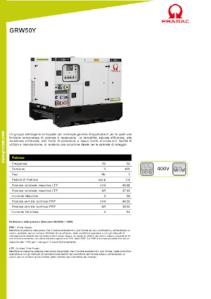 Generatori diesel PRAMAC Lifter GRW 50 Y