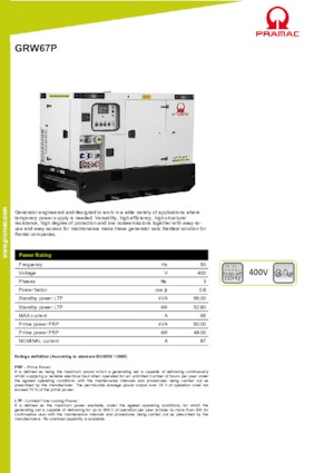 Generatori diesel PRAMAC Lifter GRW 67 P