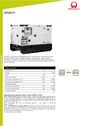 Generatori diesel PRAMAC Lifter GRW 67 P