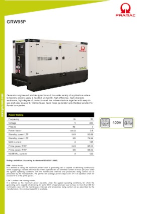 Generatori diesel PRAMAC Lifter GRW 95 P