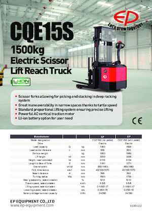 Carrelli elevatori retrattili elettrici EP CQE15S