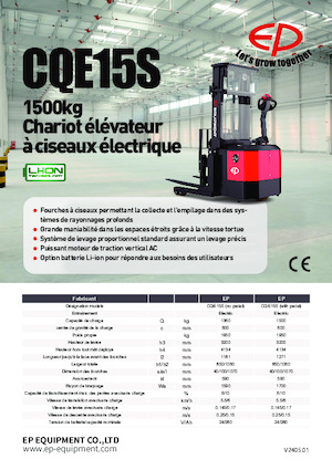 Carrelli elevatori retrattili elettrici EP CQE15S