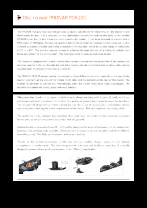 Falciatrici a dischi disco senza condizionatore Pronar PDK 220