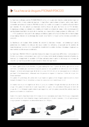 Falciatrici a dischi disco senza condizionatore Pronar PDK 220