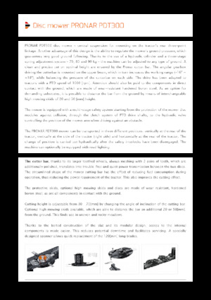 Falciatrici a dischi disco senza condizionatore Pronar PDT 300