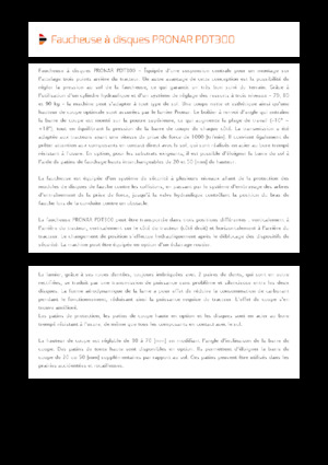 Falciatrici a dischi disco senza condizionatore Pronar PDT 300