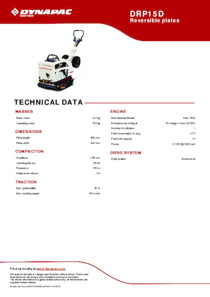 Piastre vibranti reversibili Dynapac DRP15D 