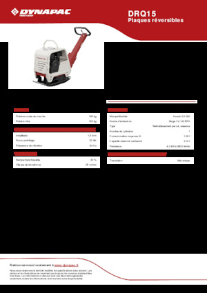 Piastre vibranti reversibili Dynapac DRQ15
