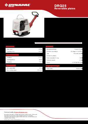 Piastre vibranti reversibili Dynapac DRQ25