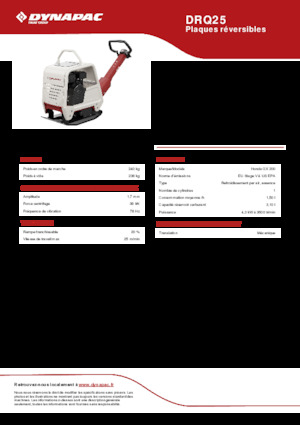 Piastre vibranti reversibili Dynapac DRQ25