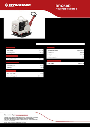 Piastre vibranti reversibili Dynapac DRQ50D